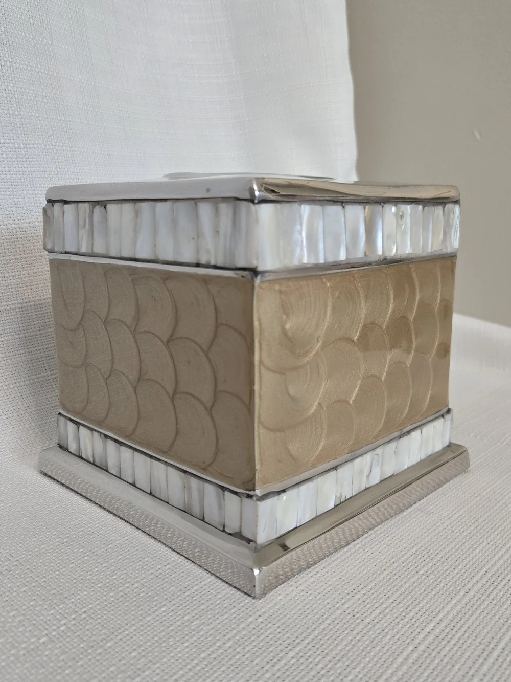 Julia Knight Tissue Box Cover Mother Of Pearl Sand Design 5